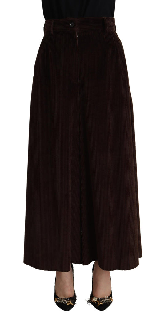 Dolce &amp; Gabbana Chic Bordeaux High-Waisted Corduroy Pants