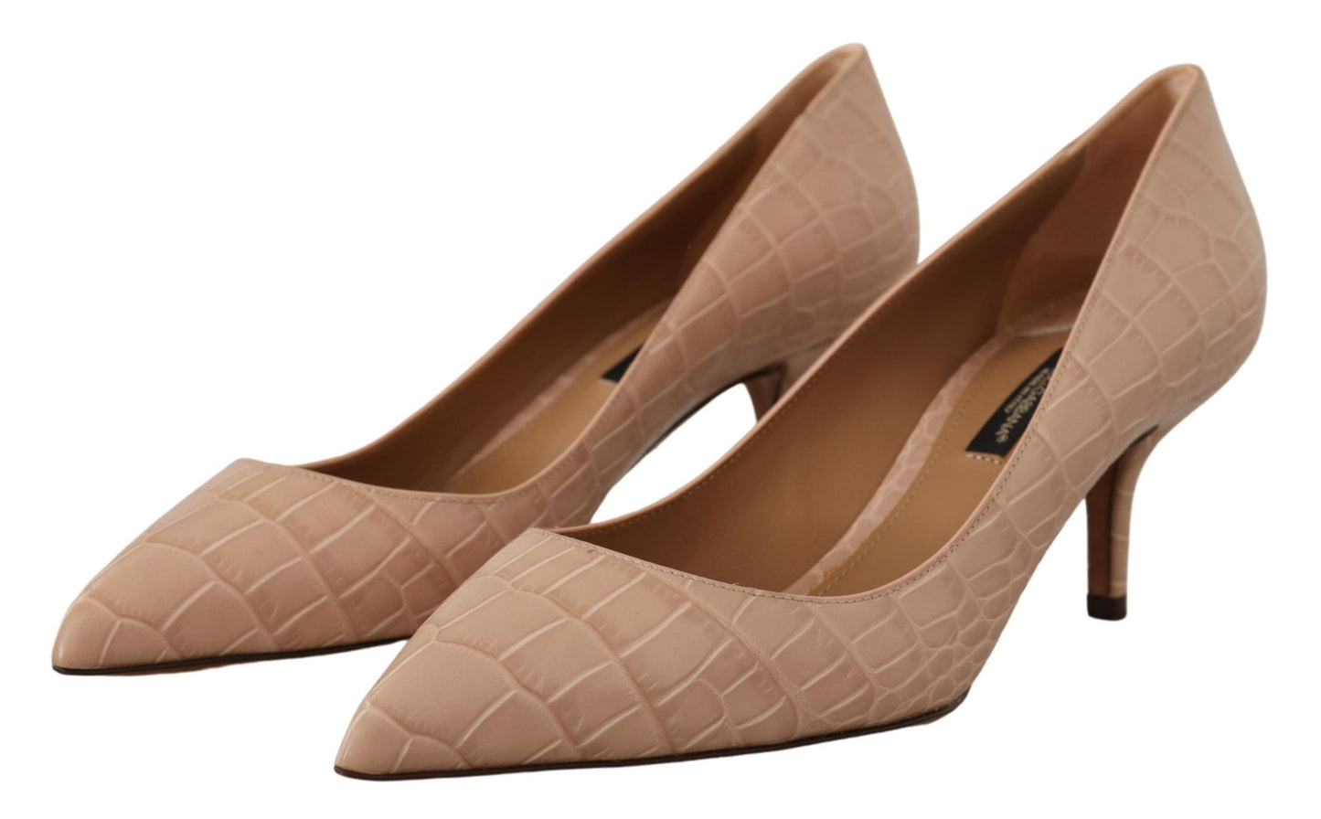 Dolce &amp; Gabbana Elegant Beige Leather Pumps