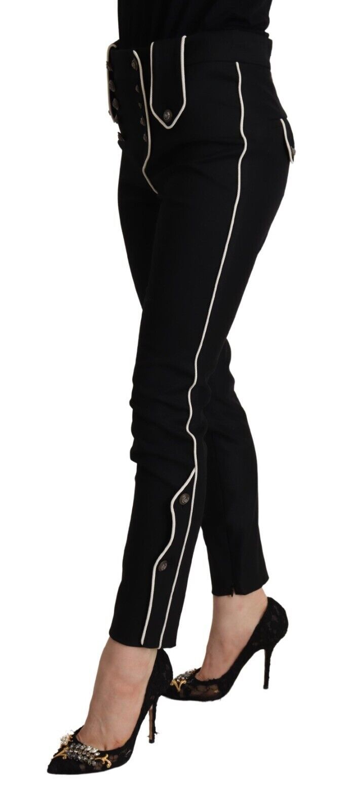 Dolce &amp; Gabbana Elegant High Waisted Slim Fit Trousers