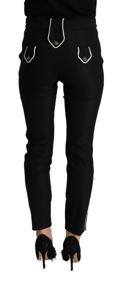 Dolce &amp; Gabbana Elegant High Waisted Slim Fit Trousers