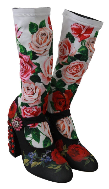 Dolce &amp; Gabbana Floral Embellished Socks Boots