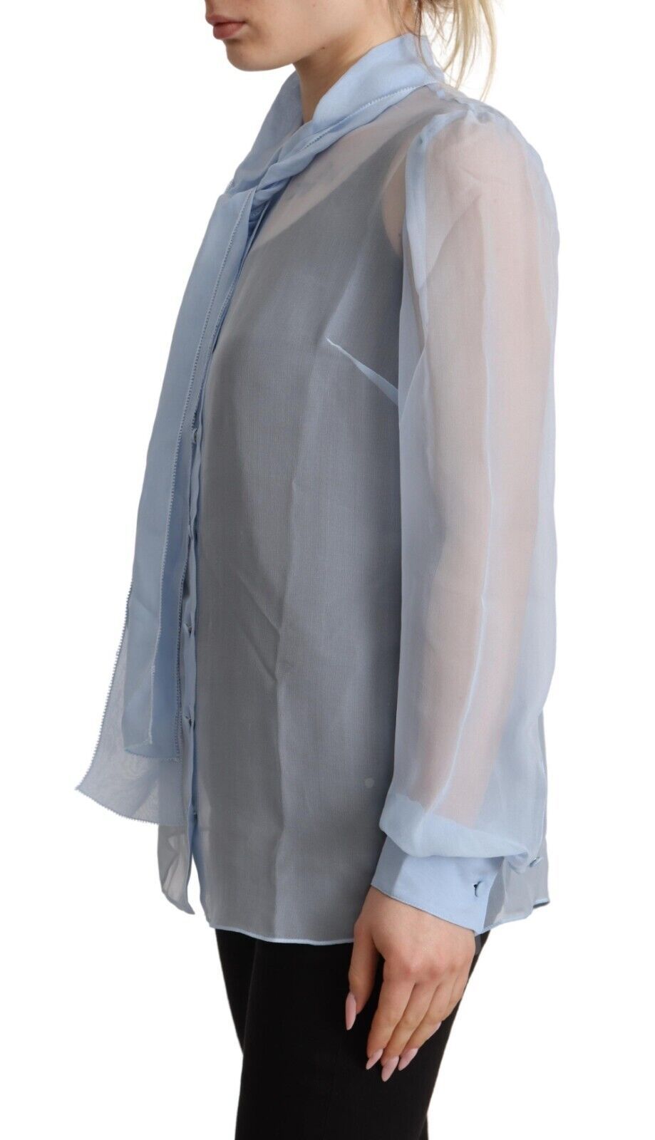 Dolce &amp; Gabbana Elegant Silk Ascot Collar Blouse