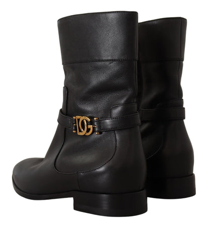 Dolce &amp; Gabbana Elegant Leather Biker Boots