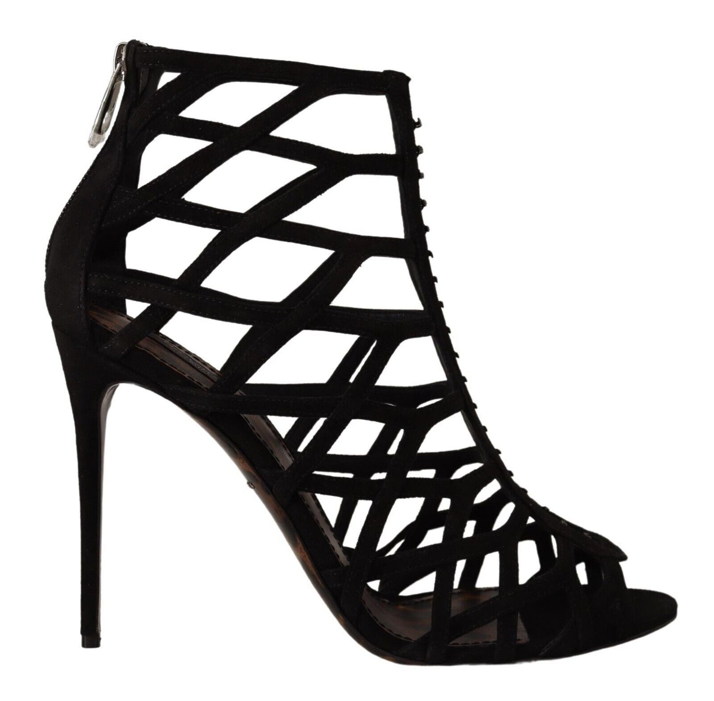 Dolce &amp; Gabbana Elegant Black Suede Heels Sandals