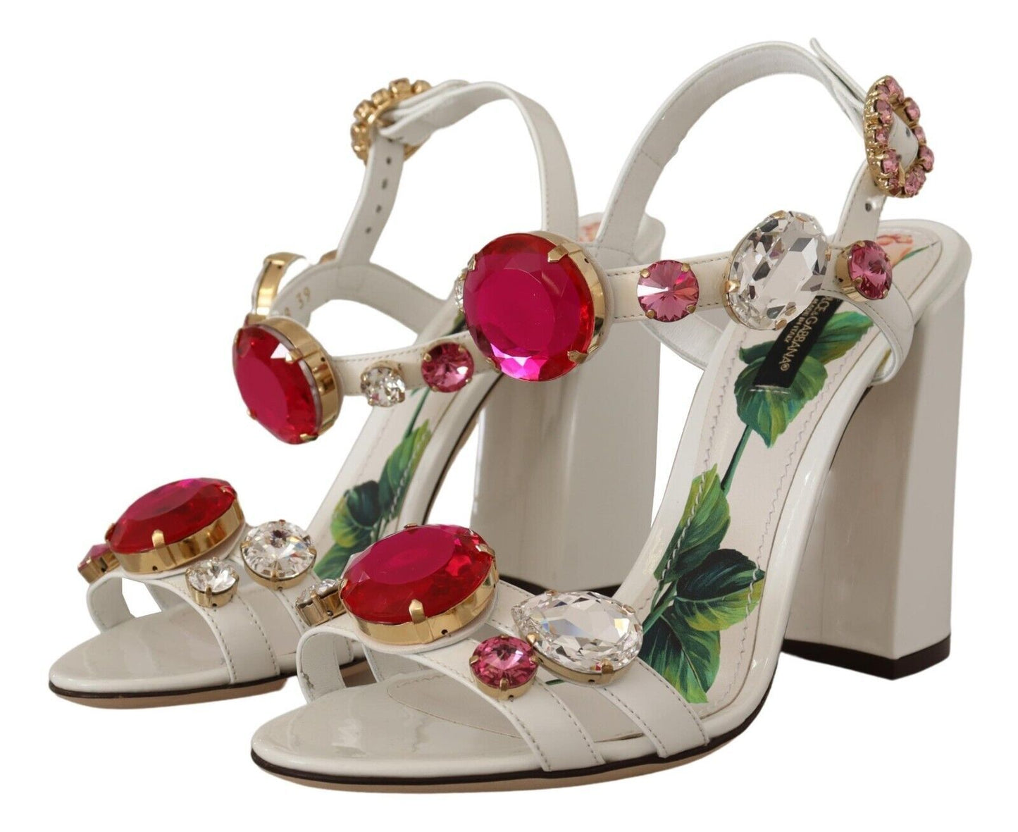 Dolce &amp; Gabbana Keira Crystal-Embellished Ankle Strap Heels