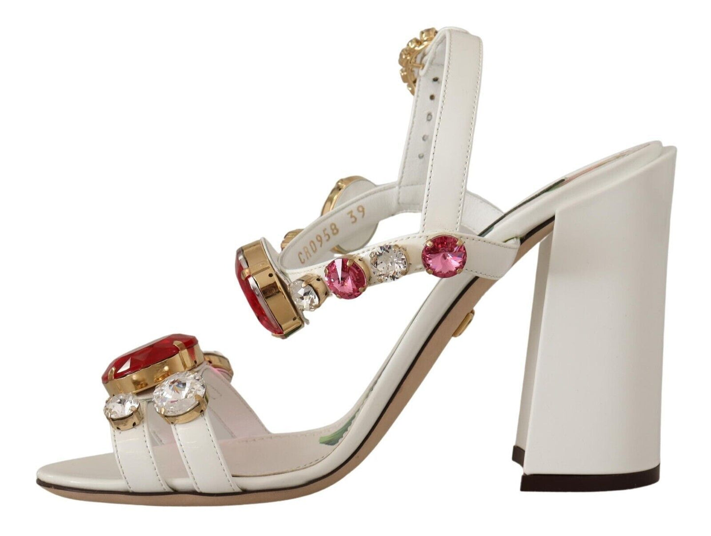 Dolce &amp; Gabbana Keira Crystal-Embellished Ankle Strap Heels