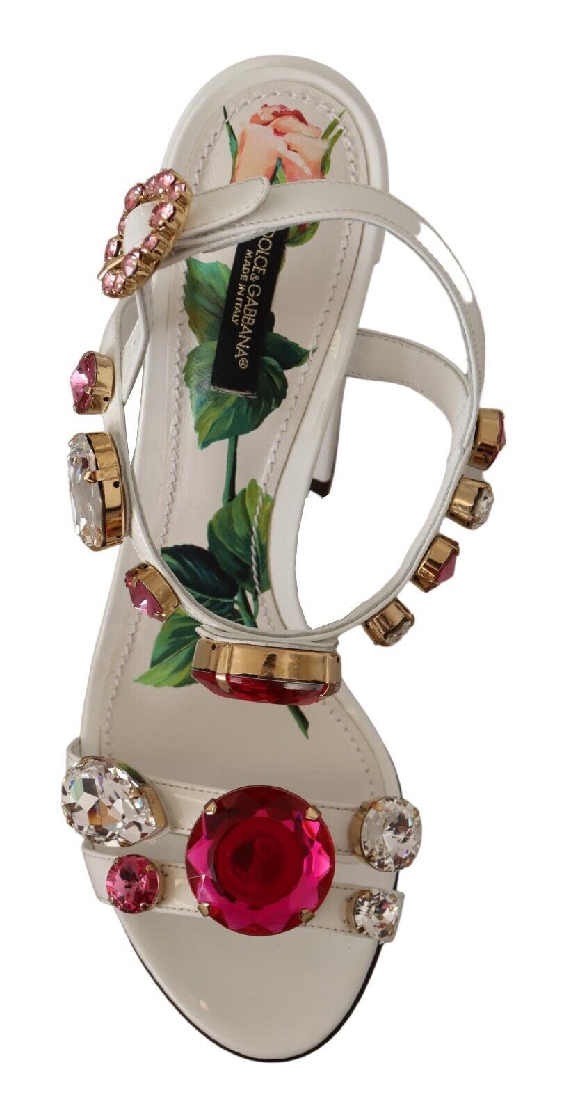 Dolce &amp; Gabbana Keira Crystal-Embellished Ankle Strap Heels