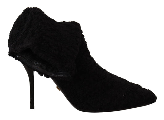 Dolce &amp; Gabbana Elegant Black Mid-Calf Viscose Boots