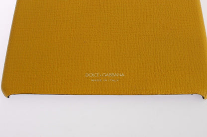 Dolce &amp; Gabbana Chic Yellow Leather Tablet Case