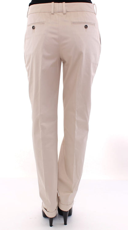 Dolce &amp; Gabbana Elegant Beige Regular Fit Cotton Pants