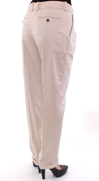 Dolce &amp; Gabbana Elegant Beige Regular Fit Cotton Pants