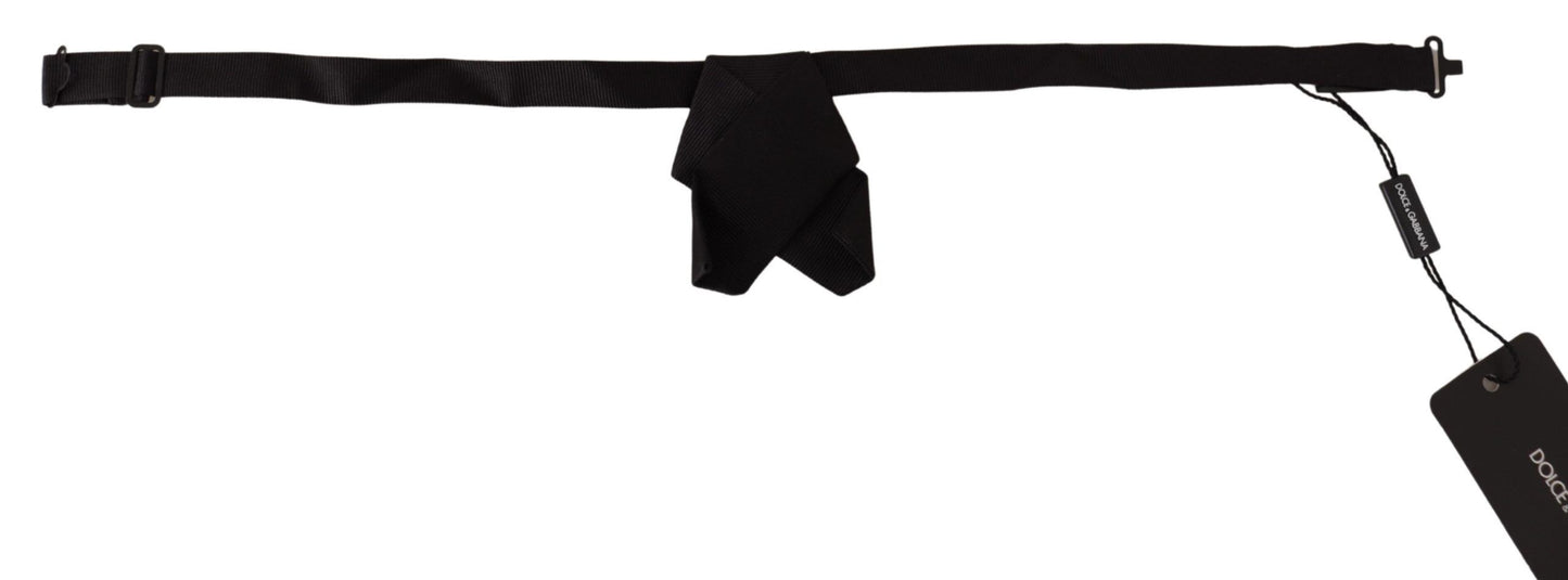 Dolce &amp; Gabbana Elegant Black Silk Bow Tie