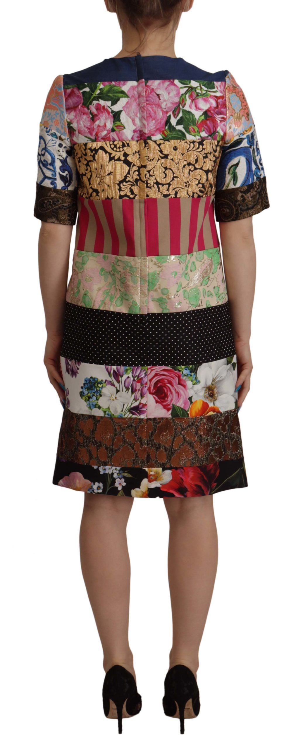 Dolce &amp; Gabbana Patchwork Sheath Mini Dress - Multicolor Elegance