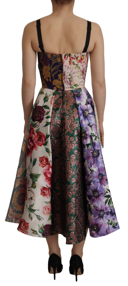 Dolce &amp; Gabbana Patchwork Elegance Silk Blend Dress