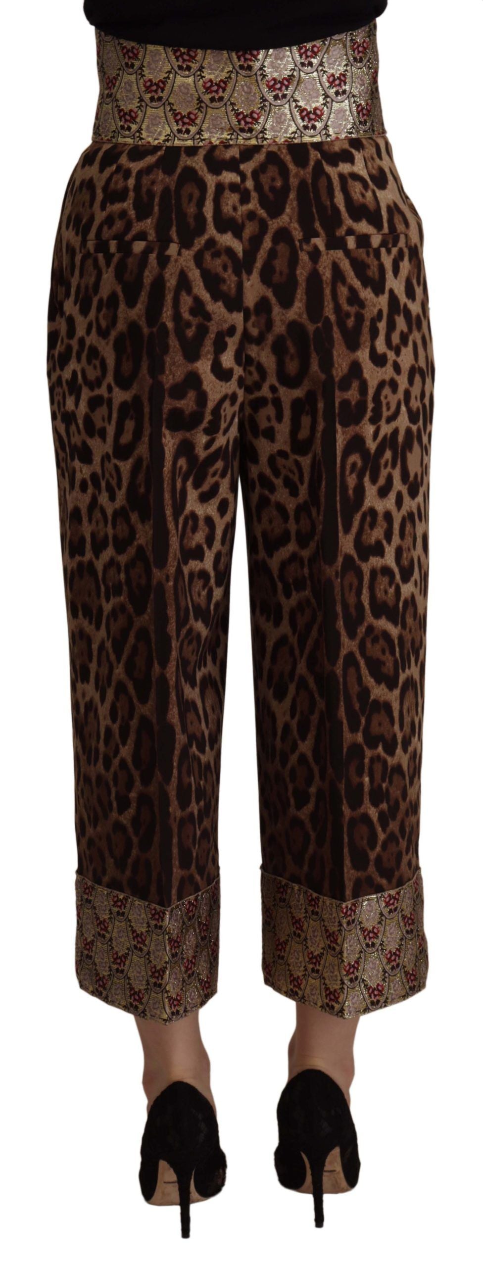 Dolce &amp; Gabbana High Waist Cropped Leopard Jacquard Pants