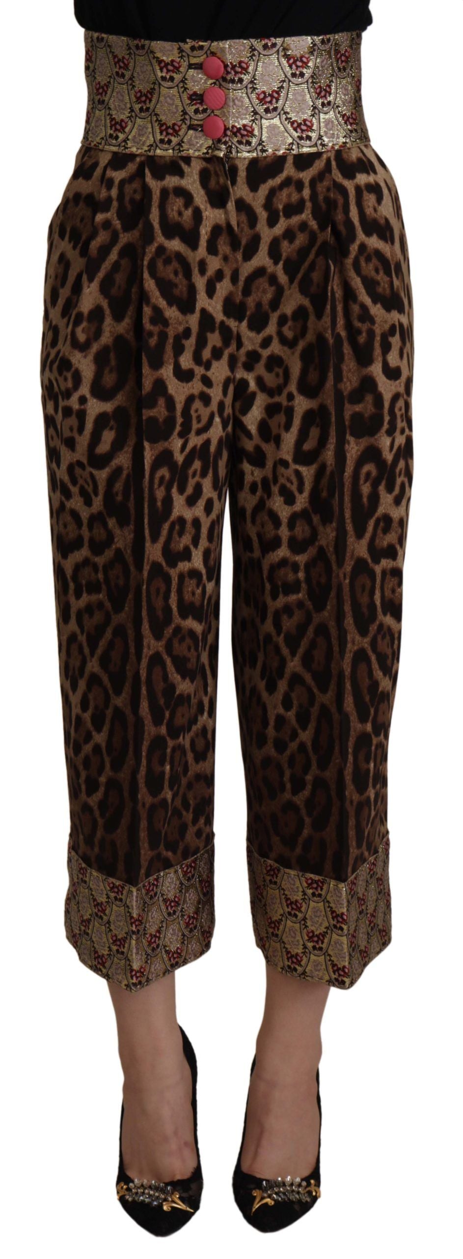 Dolce &amp; Gabbana High Waist Cropped Leopard Jacquard Pants