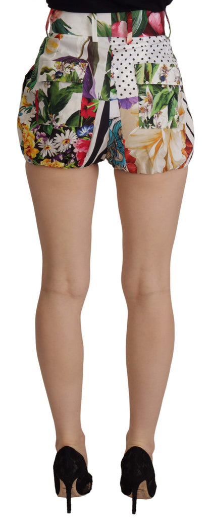 Dolce &amp; Gabbana Multicolor Majolica Floral High-Waist Shorts