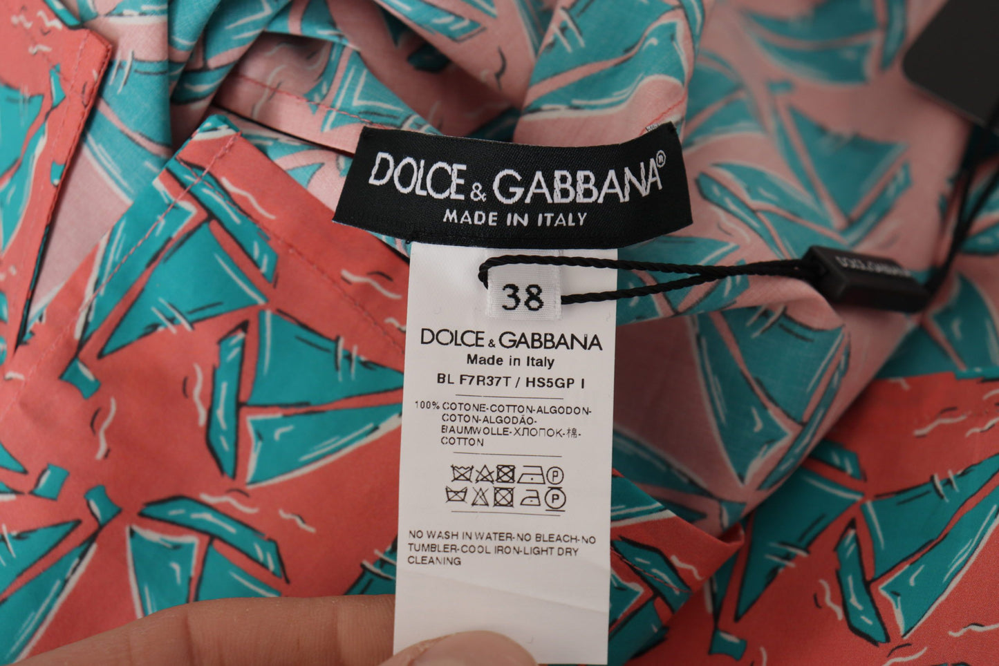 Dolce &amp; Gabbana Chic Pink Sailboat Print Cotton Top