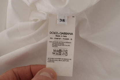 Dolce &amp; Gabbana Elegant Sleeveless Tuxedo Blouse with Crystal Buttons