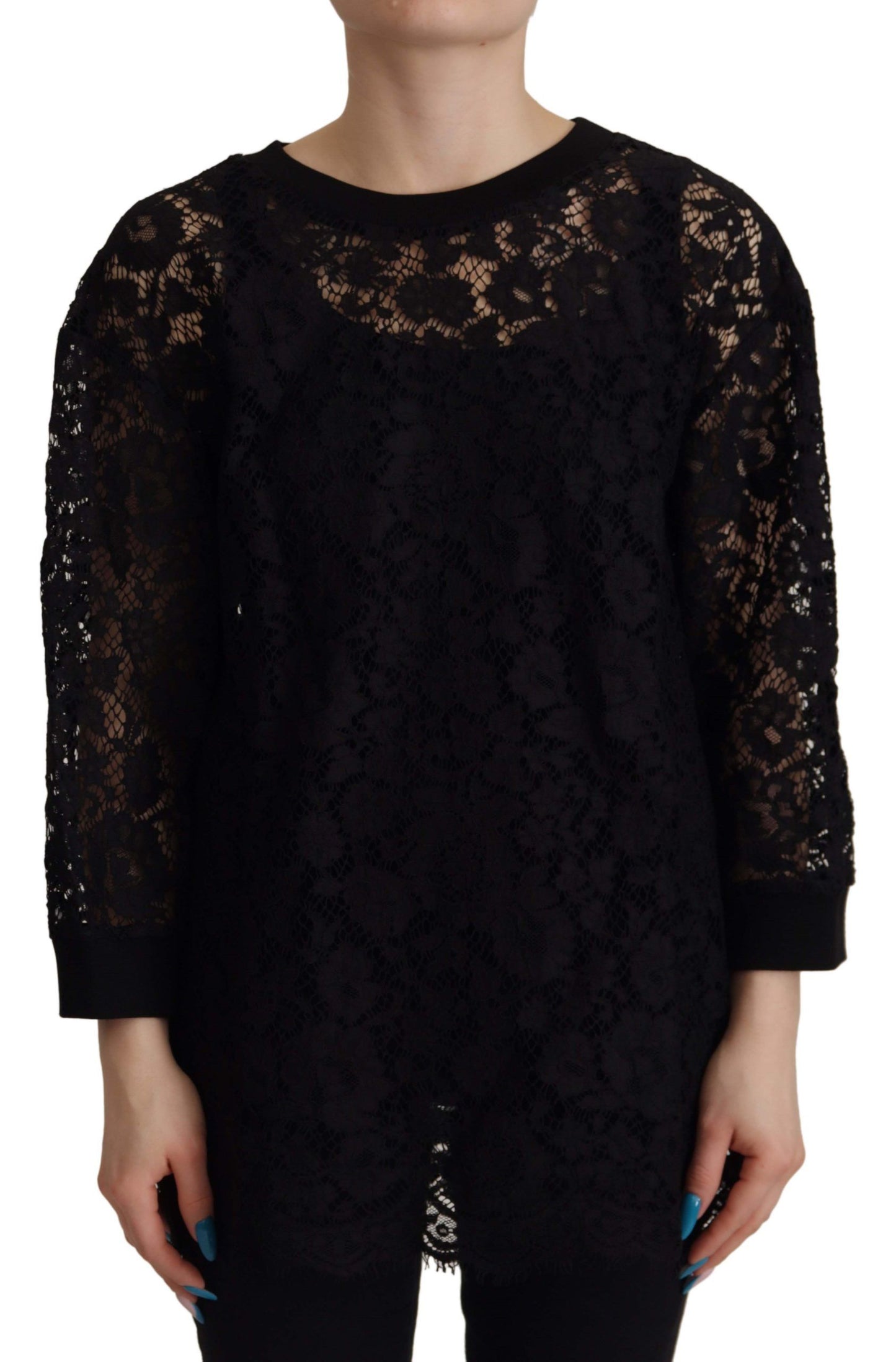 Dolce &amp; Gabbana Elegant Black Long Sleeve Blouse Top