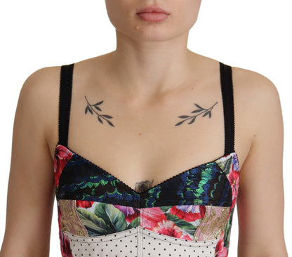 Dolce &amp; Gabbana Floral Print Cropped Corset Top