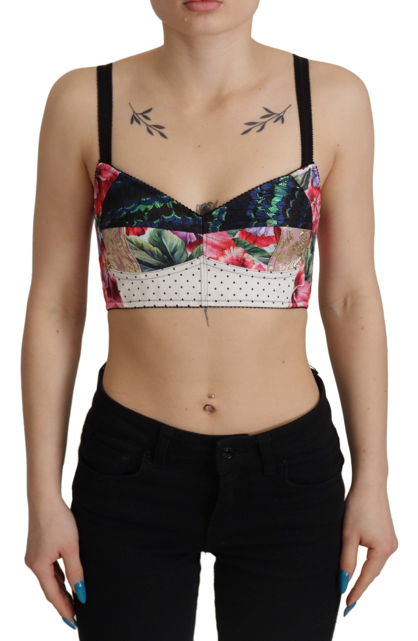 Dolce &amp; Gabbana Floral Print Cropped Corset Top