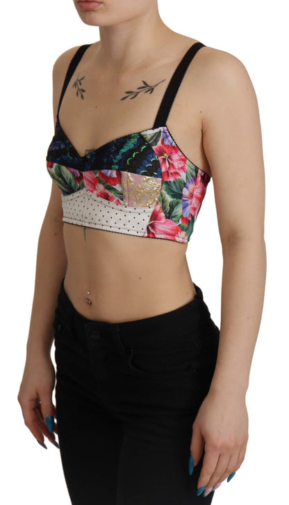 Dolce &amp; Gabbana Floral Print Cropped Corset Top