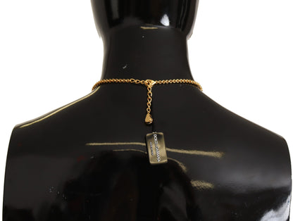 Dolce &amp; Gabbana Glamorous Gold Crystal Charm Necklace