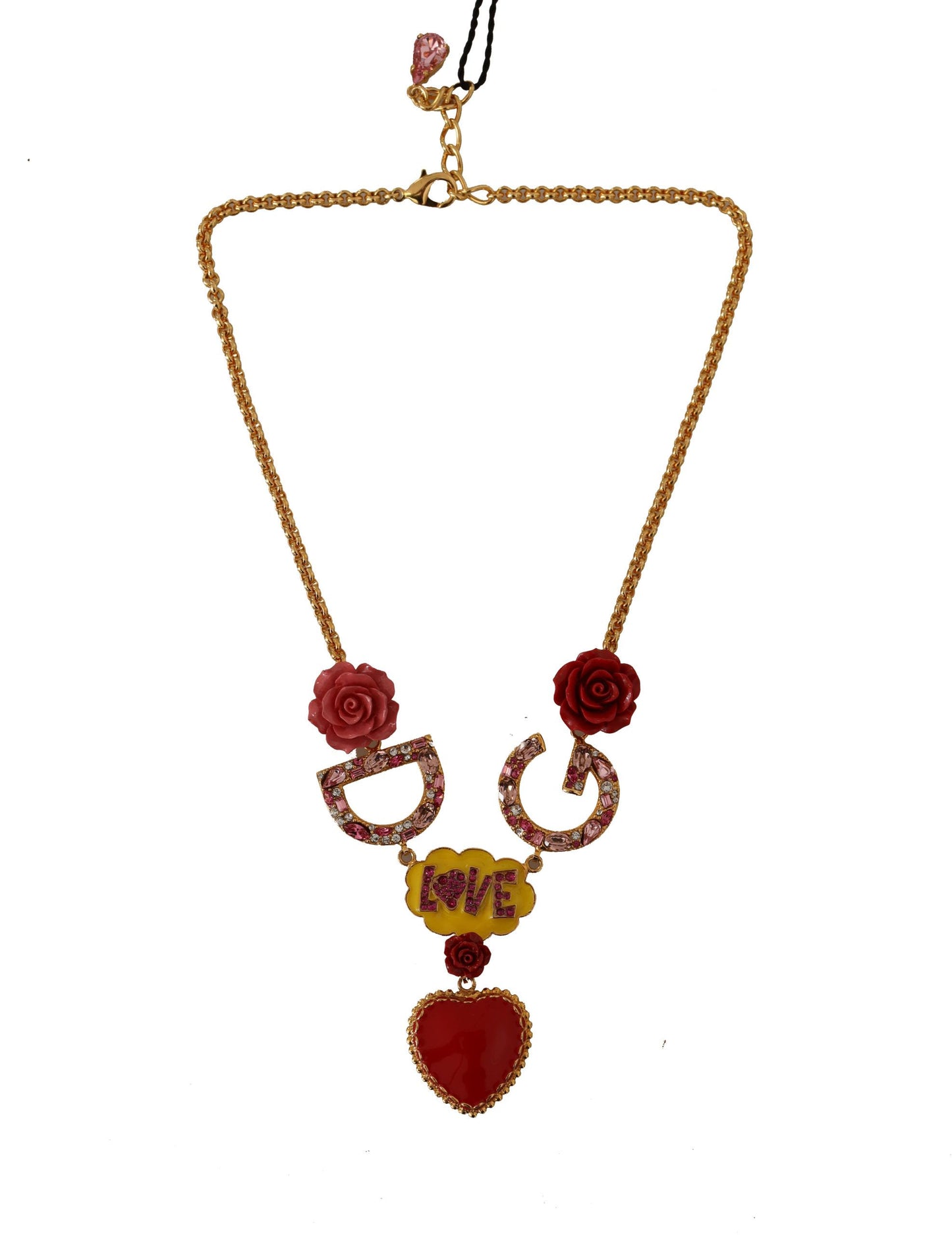 Dolce &amp; Gabbana Glamorous Gold Crystal Charm Necklace