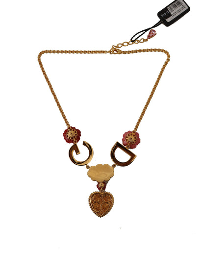 Dolce &amp; Gabbana Glamorous Gold Crystal Charm Necklace