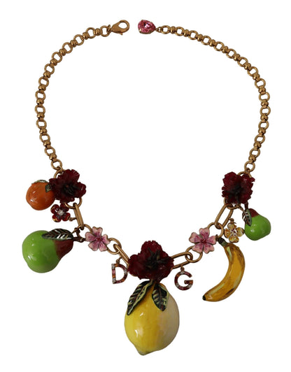 Dolce &amp; Gabbana Chic Gold Statement Sicily Fruit Necklace