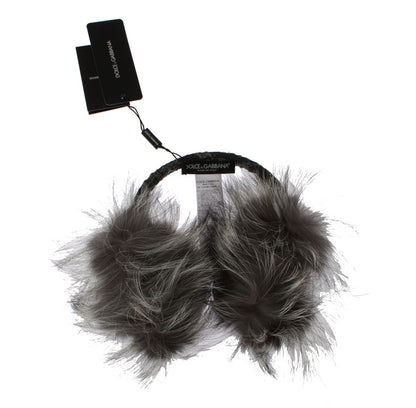 Dolce &amp; Gabbana Elegant Fur and Crystal Ear Muffs