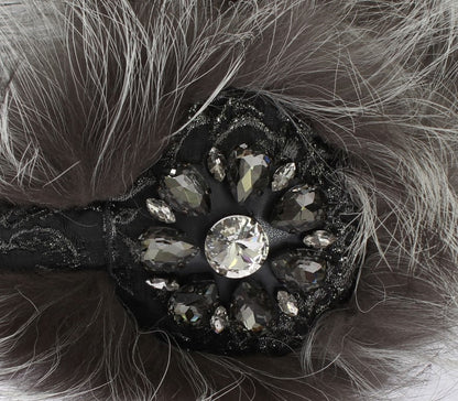 Dolce &amp; Gabbana Elegant Fur and Crystal Ear Muffs