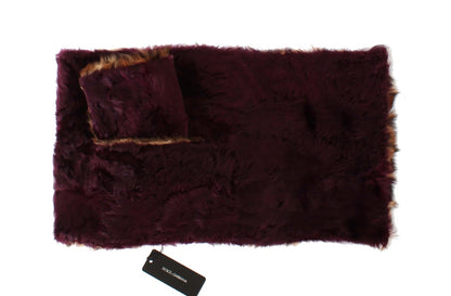 Dolce &amp; Gabbana Exquisite Leopard Print Lambskin Fur Scarf