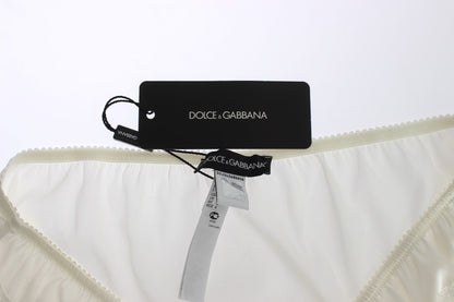 Dolce &amp; Gabbana Elegant White Silk Blend Underwear