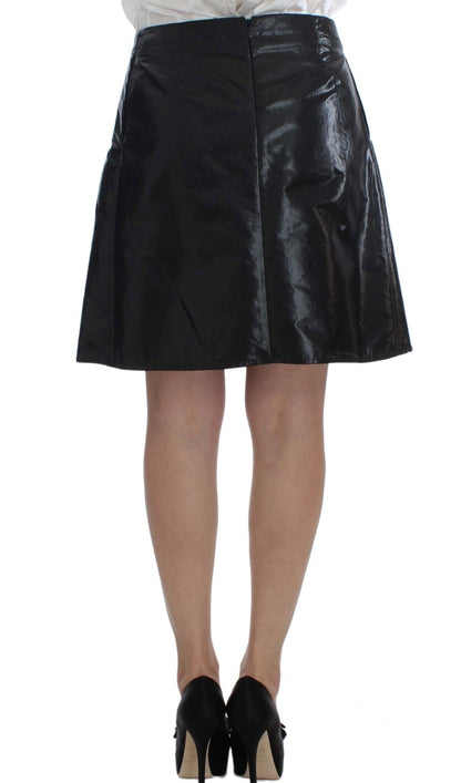 Exte Elegant Two-Piece Black Skirt Suit