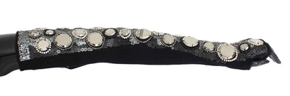 Dolce &amp; Gabbana Sequin-Embellished Cashmere Fingerless Gloves