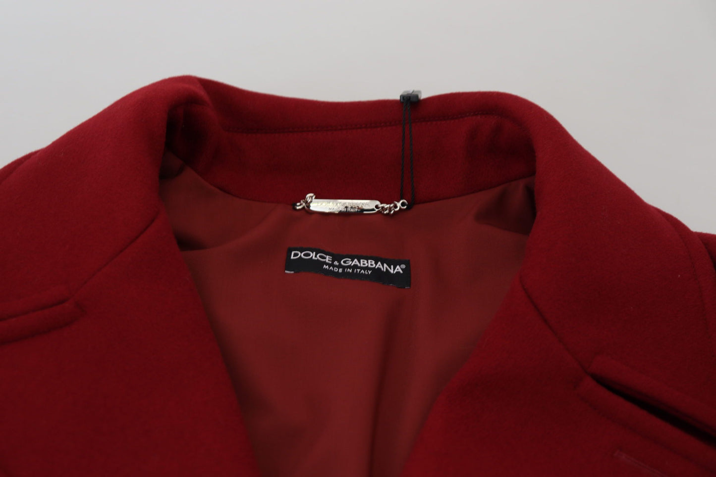 Dolce &amp; Gabbana Elegant Red Double Breasted Wool Jacket