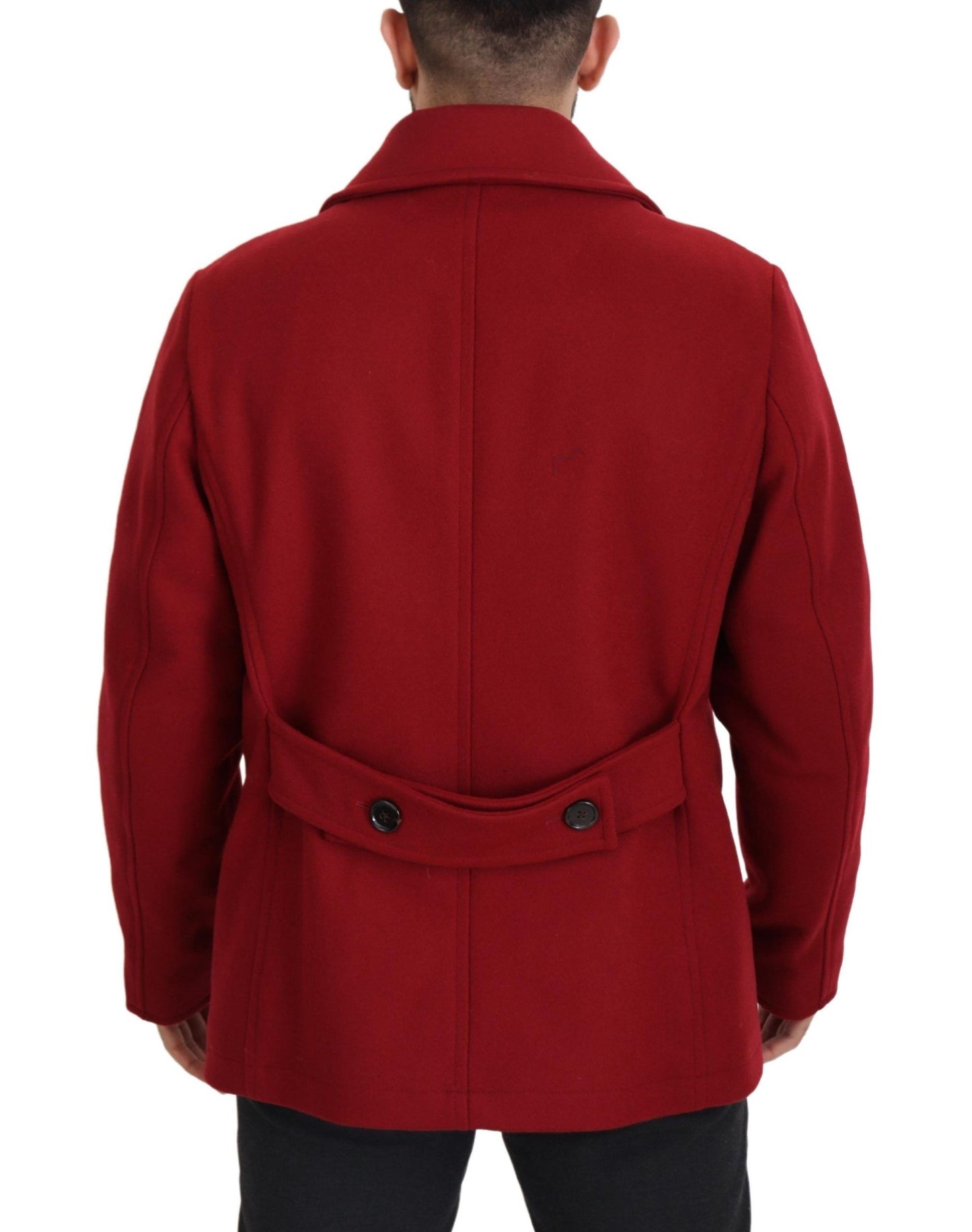 Dolce &amp; Gabbana Elegant Red Double Breasted Wool Jacket