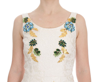 Dolce &amp; Gabbana Elegant Floral Brocade Sheath Dress