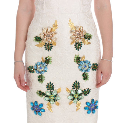 Dolce &amp; Gabbana Elegant Floral Brocade Sheath Dress