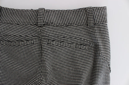 Ermanno Scervino Chic Checkered Black &amp; White Regular Fit Pants