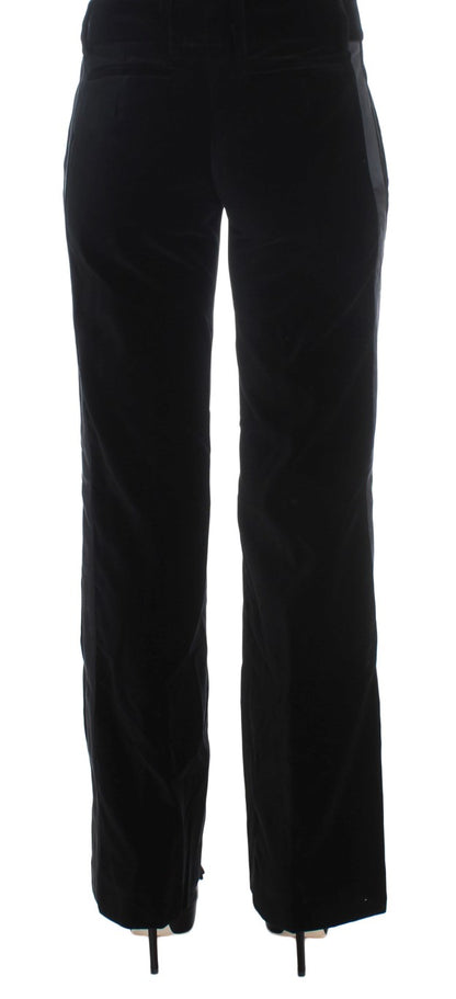 Ermanno Scervino Elegant Black Wide Leg Silk Blend Pants