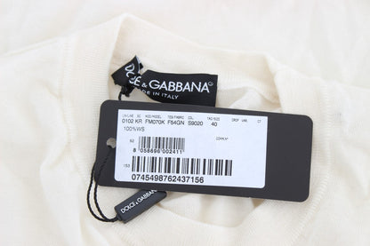 Dolce &amp; Gabbana Elegant White Cashmere Sweater