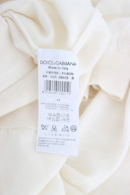 Dolce &amp; Gabbana Elegant White Cashmere Sweater