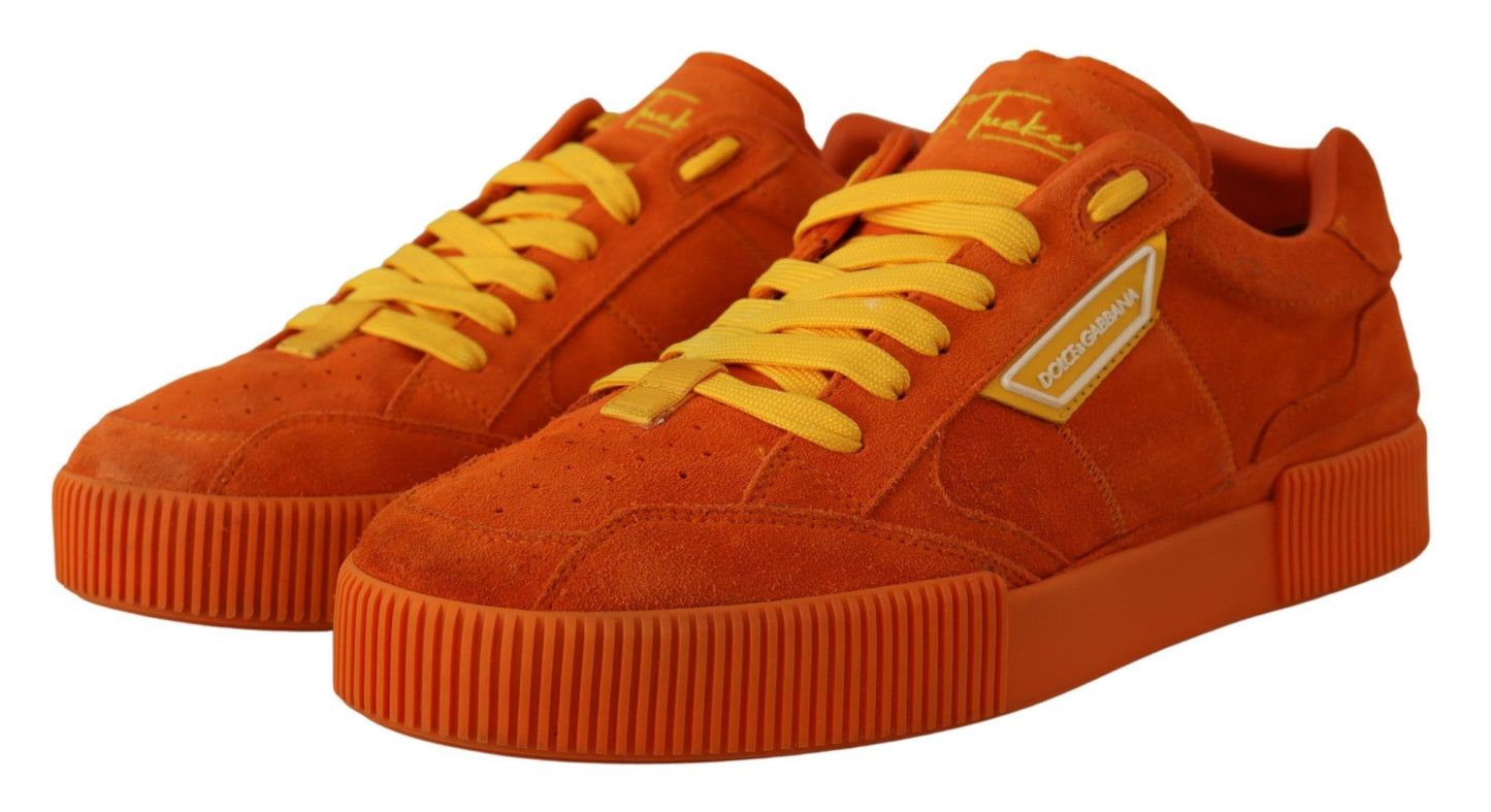 Dolce & Gabbana Orange Suede Italian Sneakers