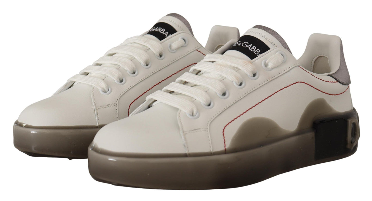 Dolce &amp; Gabbana Elegant White Leather Sneakers