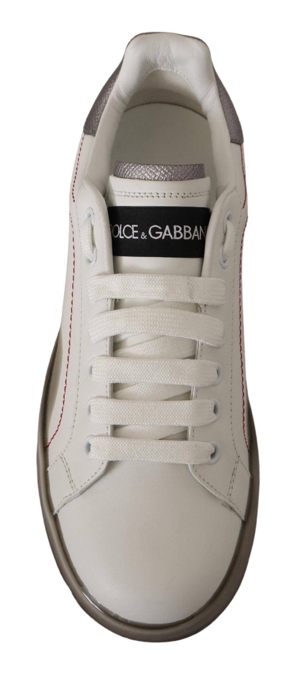 Dolce &amp; Gabbana Elegant White Leather Sneakers