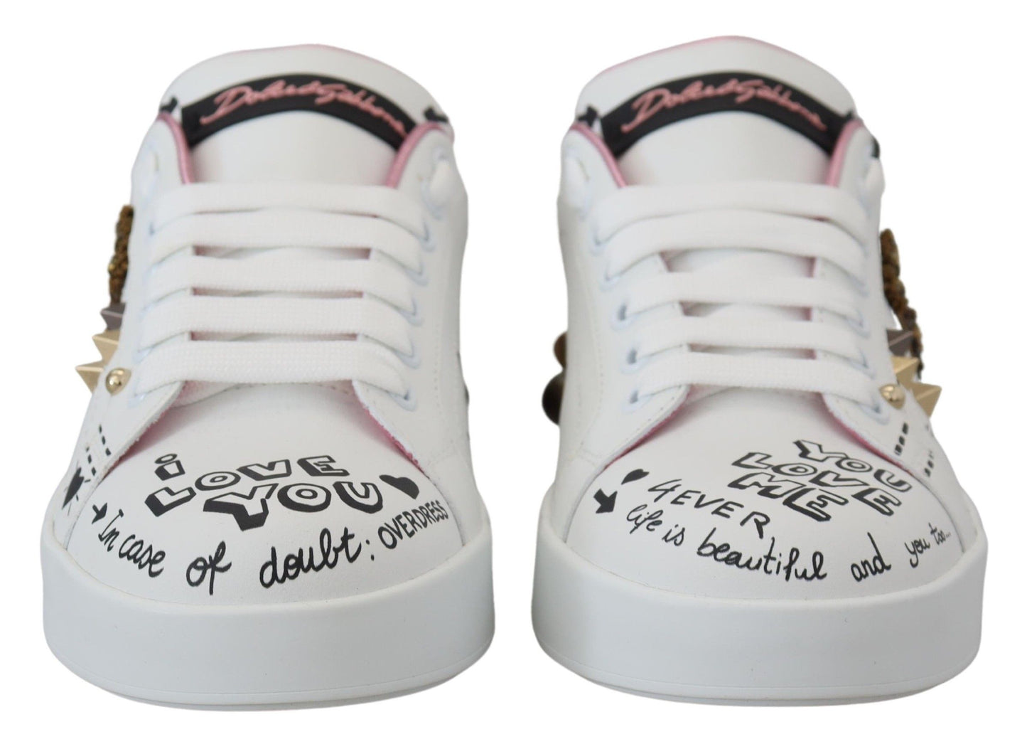 Dolce &amp; Gabbana Queen Crown Chic Leather Sneakers