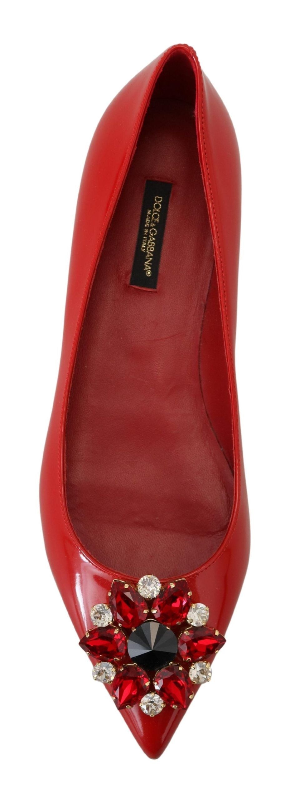 Dolce &amp; Gabbana Red Suede Crystal Loafers - Exquisite Elegance